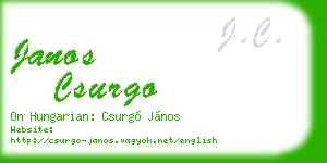 janos csurgo business card